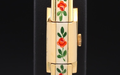 Hinged Bangle with Covered Swiss Watch