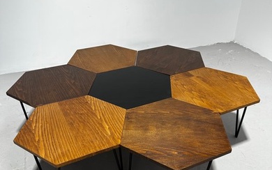 ISA Bergamo - Gio Ponti - Coffee table (7) - Iron (cast/wrought), Wood