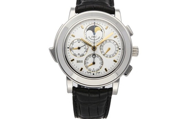 IWC | GRANDE COMPLICATION REF 3770-03, LIMITED EDITION PLATINUM AUTOMATIC MINUTE-REPEATING PERPETUAL CALENDAR CHRONOGRAPH WRISTWATCH WITH MOON PHASES CIRCA 2003