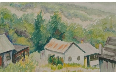 Isac Friedlander, Landscape with Three Houses