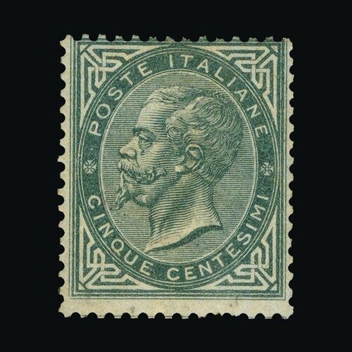 Italy : (SG 10) 1865 5c grey, Turin printing mint (Sassone T...