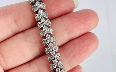 J. Birnbach Three Row Diamond Diamond Bracelet in White Gold