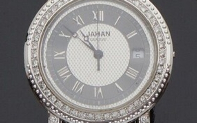 JAHAN No. 023 Montre bracelet en or blanc 750 millièmes sertie de diamants. Lunette sertie...