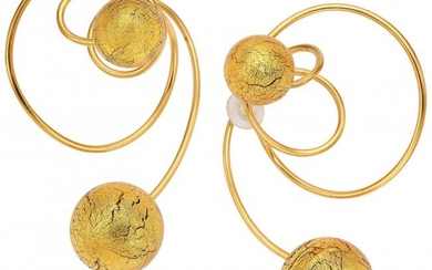 JAR Glass, Titanium Earrings Material: Glass, Gold