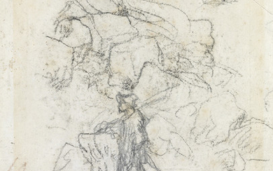 JEAN-FRANÇOIS MILLET Le Glaneur. Pencil on cream wove paper, circa 1865. 145x110 mm;...