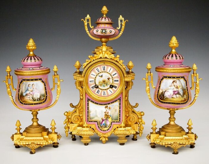 Japy Freres French Clock Set