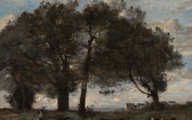 Jean-Baptiste-Camille Corot Marécage boisé avec trois vaches