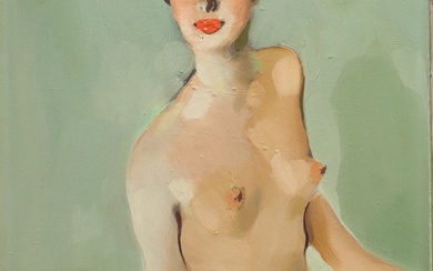 Jean Gabriel DOMERGUE (1889-1962) attr. à "Portrait de femme" Huile sur toile. Poids: 750 g...