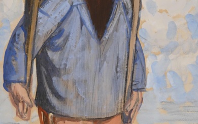 Jean Julien LEMORDANT (1878/82-1968) "Ramasseur de goémon", Aquarelle signée en bas à droite, 68 x...