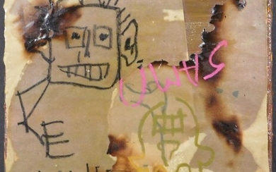 Jean-Michel Basquiat, Manner of: Collage with Two Portraits