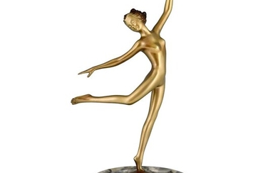 Joseph Lorenzl - Art Deco bronze sculpture dancing nude