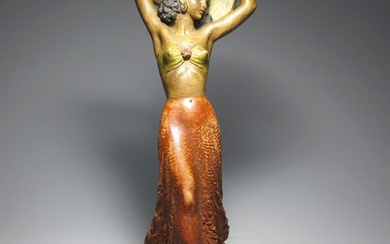 József Gondos.(1909-1987) - Sculpture, Art Deco Lady (29.5cm) - 29.5 cm - Ceramic, Terracotta - 1930