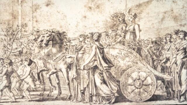 Julius Caesar in Horse Drawn Carriage Print