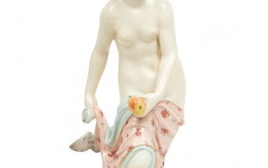 KPM (German) Painted Porcelain Figural Grouping, Ca. 1900, "Venus", H 10" W 3.5" Depth 3"