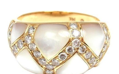 Kabana 14k Yellow Gold Mother of Pearl 0.30ctw Diamond Ring 5.75