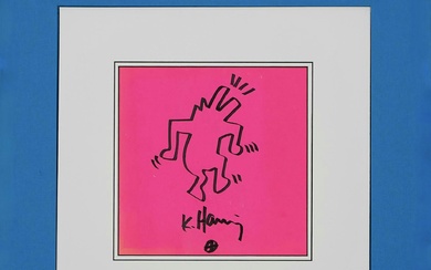 Keith Haring - Originele tekening “BARKING DOG” op cover Tony Shafrazi Gallery catalogus 1982