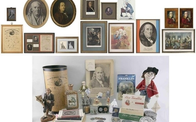 LARGE COLLECTION OF BENJAMIN FRANKLIN SOUVENIRS AND