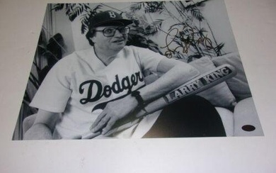 LARRY KING LATE NIGHT HOST LEGEND DODGERS W/HOLO SIGNED 11X14 PHOTO
