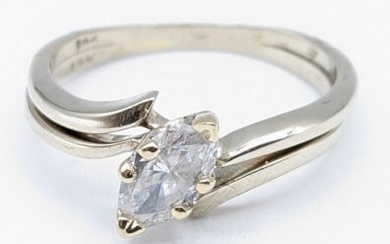 Ladies 14K White Gold Marquise Diamond Ring