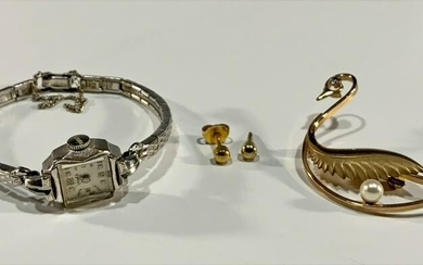 Lady's Benrus 10K GF Wristwatch and Jewelry