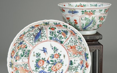 Large Cup and Saucer - Porcelain - Famille verte - China - Kangxi (1662-1722)