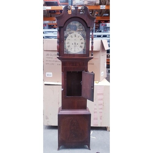 Large Longcase Grandfather Clock with weights and pendulum. ...