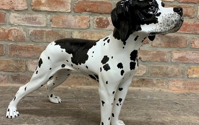 Large Mid Century Italian ceramic Pointer dog figurine, mark...