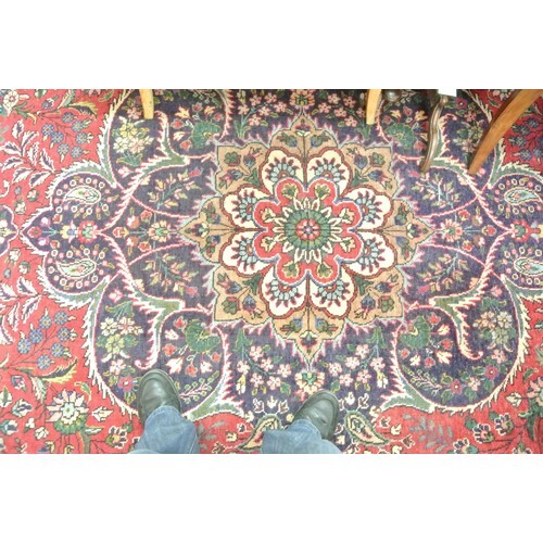 Large multi coloured ground Persian Tabriz carpet with bespo...