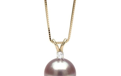 Lavender Freshwater Pearl and Diamond Radiance Pendant