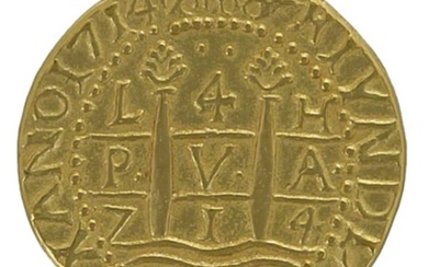 Lima Peru Four Escudos Spanish Gold Cob Coin