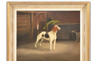 ** Lloyd? (British School, 20th century), Winning Beagle, 'Plaintive', 'Peterborough 1924', oil