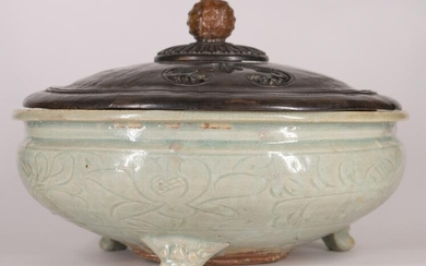 Longquan Celadon Pottery Tripod Censer