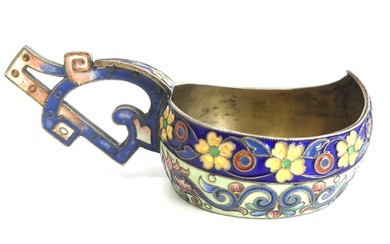 Lot details An early 20th century Russian silver-gilt and cloisonne...
