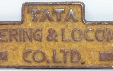 Lot details An original cast iron Indian Railways "Tata"...