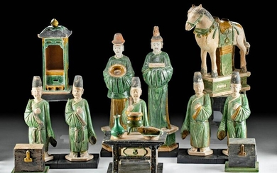 Chinese Ming Pottery Royal Marriage Assembly (13 pcs)