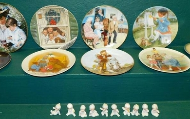 Lot of Porcelain Mini Piano Babies & Collectible Plates