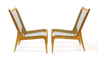 Louis Sognot (French 1872-1970) Rare Pair of Low Lounge Chairs