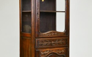 Louis XV Style Carved Oak Vitrine / Cabinet