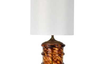 MCM Italian Murano Tortoiseshell Glass Lamp - A vintage mid-century Murano glass lamp base with
