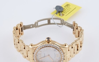 Mans Diamond Bracelet Watch, 45 diamonds about 2.25 cts., 25 Jewels, Chopard Happy Sport, 18K 105 dwt. all