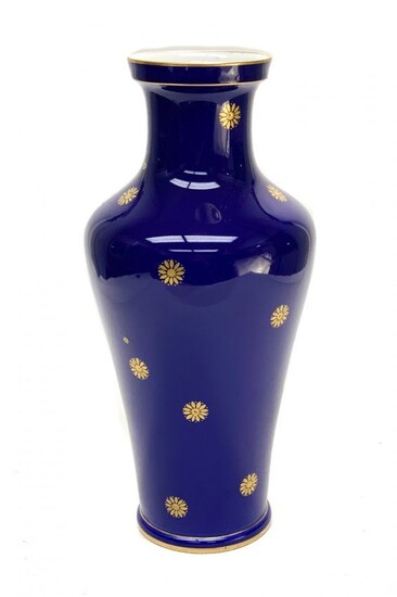 Manufacture de Sevres Porcelain Cobalt Blue Vase, 1921