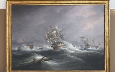 Marine Painting by William J Huggins 1843