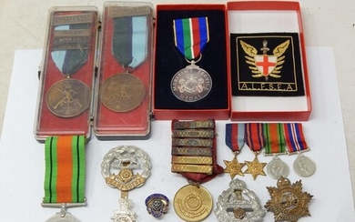 Maritime Service Medal in case; WWII Medal; Set of WWI Minia...