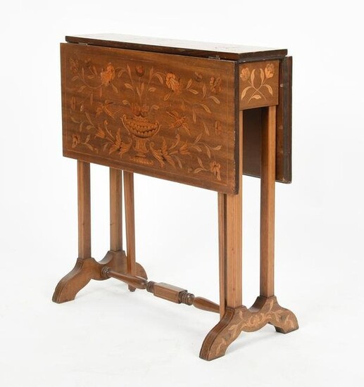Marquetry Inlaid Mahogany Sutherland Table