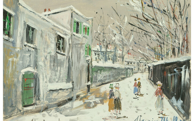 Maurice Utrillo (1883-1955), Rue Saint-Vincent sous la neige, Montmartre (circa 1935)