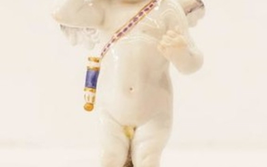 Meissen Porcelain Cupid Figurine 7''x3.5''. A