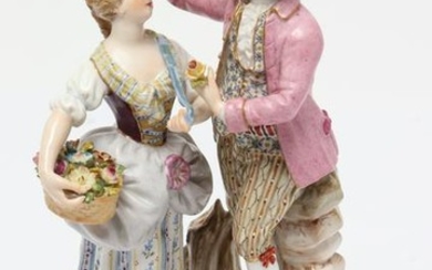Meissen Porcelain Figural Group, Courting Couple