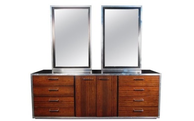 Mid-Century Modern Dresser with Two Mirrors