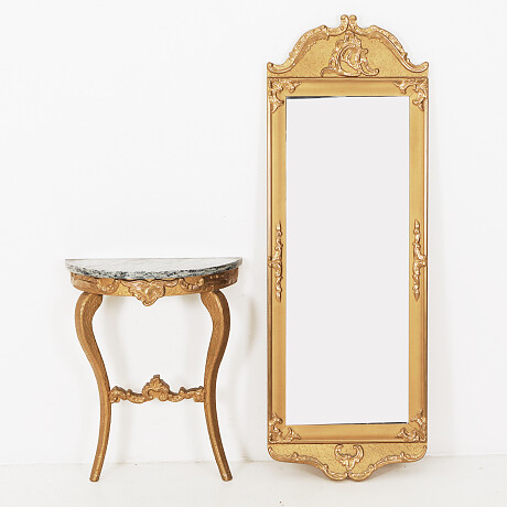 Mirror with console table Gustavian style Spegel med konsolbord gustaviansk stil