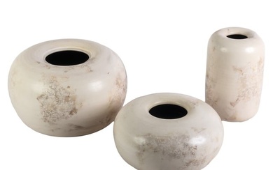 Modern Studio Art Pottery Seed Pot Vessels 3pc LOT